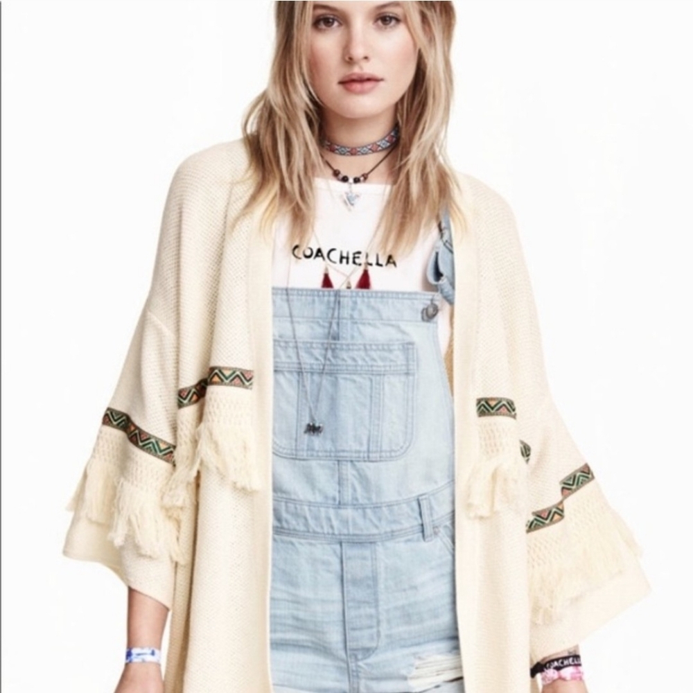 H&M Loves Coachella Kimono Cardigan – Ivory, Size M